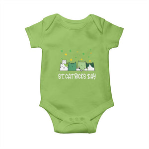 St Patrick's Day Cat Lover Baby Onesie Happy St.Catrick's Lucky Family Cats Shamrock TS09 Lime Print Your Wear