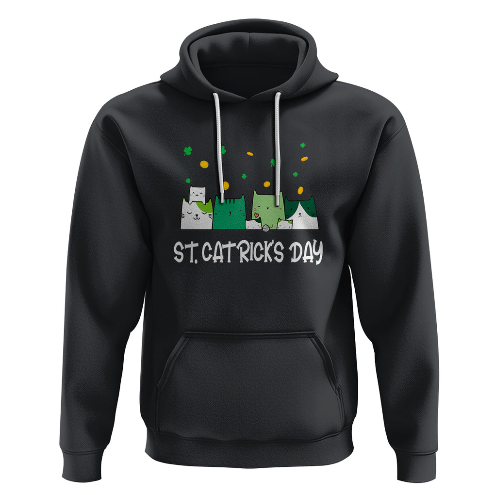 St. Patrick's Day Cat Lover Hoodie Happy St.Catrick's Lucky Family Cats Shamrock TS09 Black Printyourwear