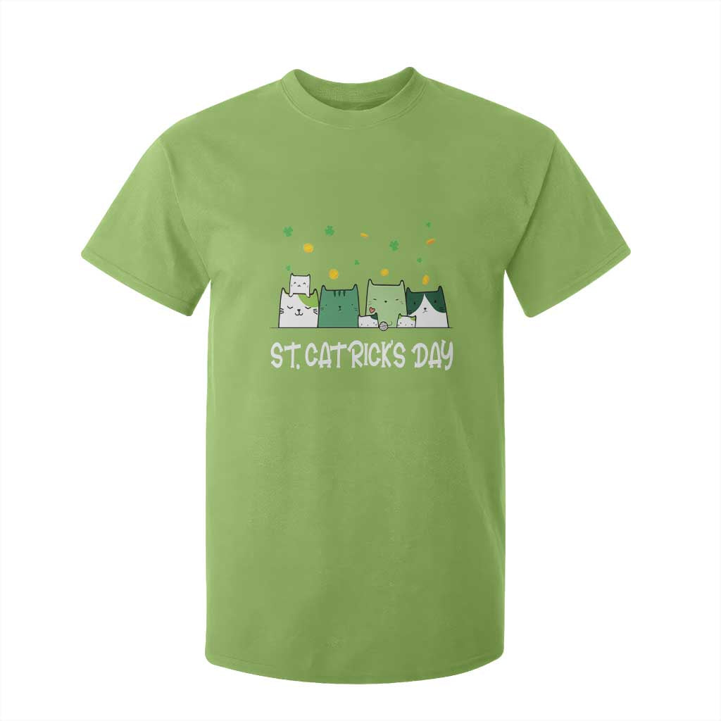 St Patrick's Day Cat Lover T Shirt For Kid Happy St.Catrick's Lucky Family Cats Shamrock TS09 Lime Print Your Wear