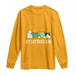 St Patrick's Day Cat Lover Long Sleeve Shirt Happy St.Catrick's Lucky Family Cats Shamrock TS09 Gold Print Your Wear