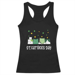 St Patrick's Day Cat Lover Racerback Tank Top Happy St.Catrick's Lucky Family Cats Shamrock TS09 Black Print Your Wear