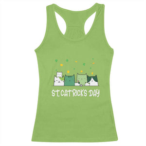 St Patrick's Day Cat Lover Racerback Tank Top Happy St.Catrick's Lucky Family Cats Shamrock TS09 Lime Print Your Wear