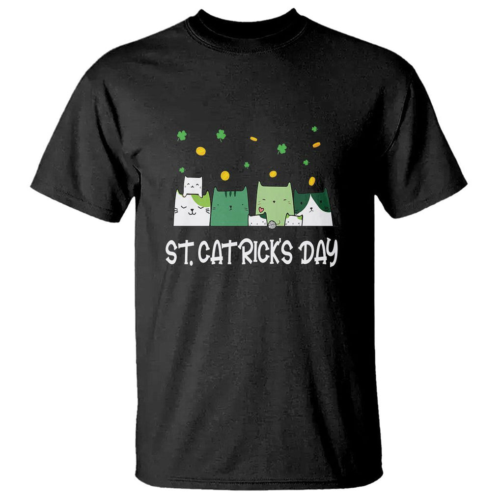 St. Patrick's Day Cat Lover T Shirt Happy St.Catrick's Lucky Family Cats Shamrock TS09 Black Printyourwear