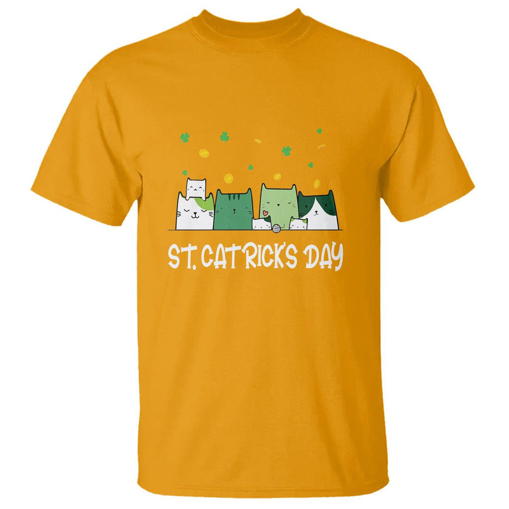 St. Patrick's Day Cat Lover T Shirt Happy St.Catrick's Lucky Family Cats Shamrock TS09 Gold Printyourwear