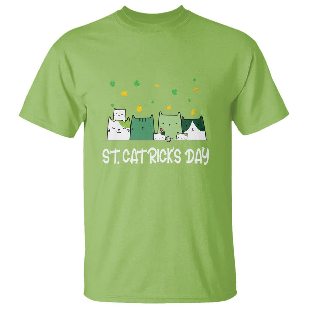 St. Patrick's Day Cat Lover T Shirt Happy St.Catrick's Lucky Family Cats Shamrock TS09 Lime Printyourwear