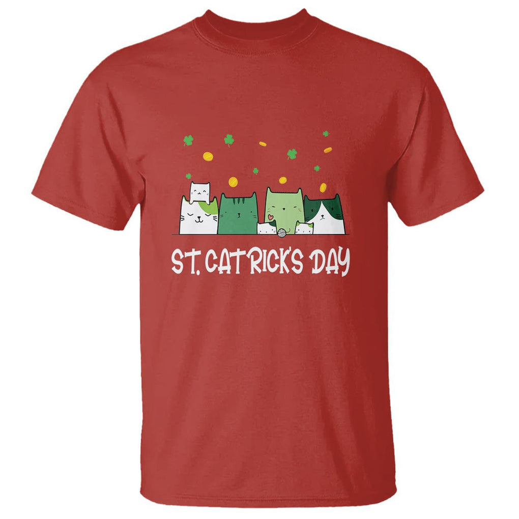 St. Patrick's Day Cat Lover T Shirt Happy St.Catrick's Lucky Family Cats Shamrock TS09 Red Printyourwear