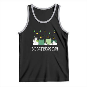 St Patrick's Day Cat Lover Tank Top Happy St.Catrick's Lucky Family Cats Shamrock TS09 Black Athletic Heather Print Your Wear