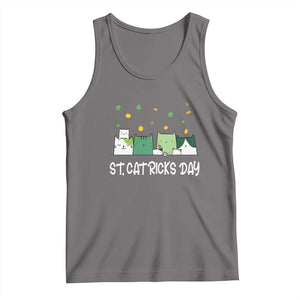 St Patrick's Day Cat Lover Tank Top Happy St.Catrick's Lucky Family Cats Shamrock TS09 Deep Heather Print Your Wear