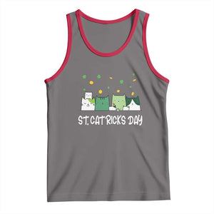 St Patrick's Day Cat Lover Tank Top Happy St.Catrick's Lucky Family Cats Shamrock TS09 Deep Heather Red Print Your Wear
