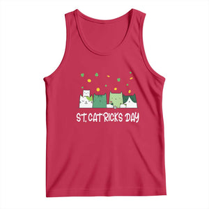 St Patrick's Day Cat Lover Tank Top Happy St.Catrick's Lucky Family Cats Shamrock TS09 Red Print Your Wear
