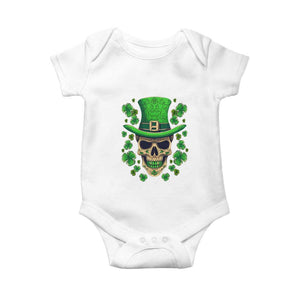 St Patrick's Day Baby Onesie Irish Sugar Skull Lucky Shamrocks Hat TS09 White Print Your Wear