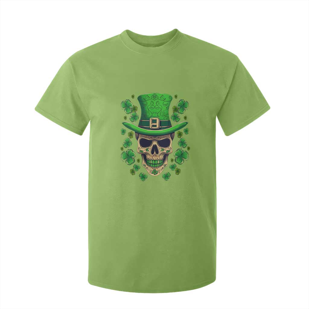 St Patrick's Day T Shirt For Kid Irish Sugar Skull Lucky Shamrocks Hat TS09 Lime Print Your Wear