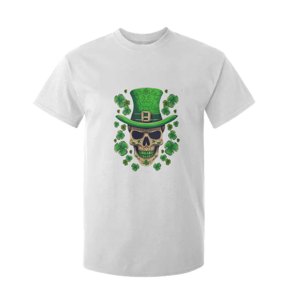 St Patrick's Day T Shirt For Kid Irish Sugar Skull Lucky Shamrocks Hat TS09 White Print Your Wear