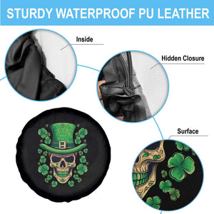St Patrick's Day Spare Tire Cover Irish Sugar Skull Lucky Shamrocks Hat TS09 Print Your Wear