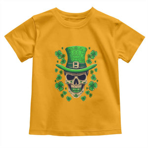 St Patrick's Day Toddler T Shirt Irish Sugar Skull Lucky Shamrocks Hat TS09 Gold Print Your Wear