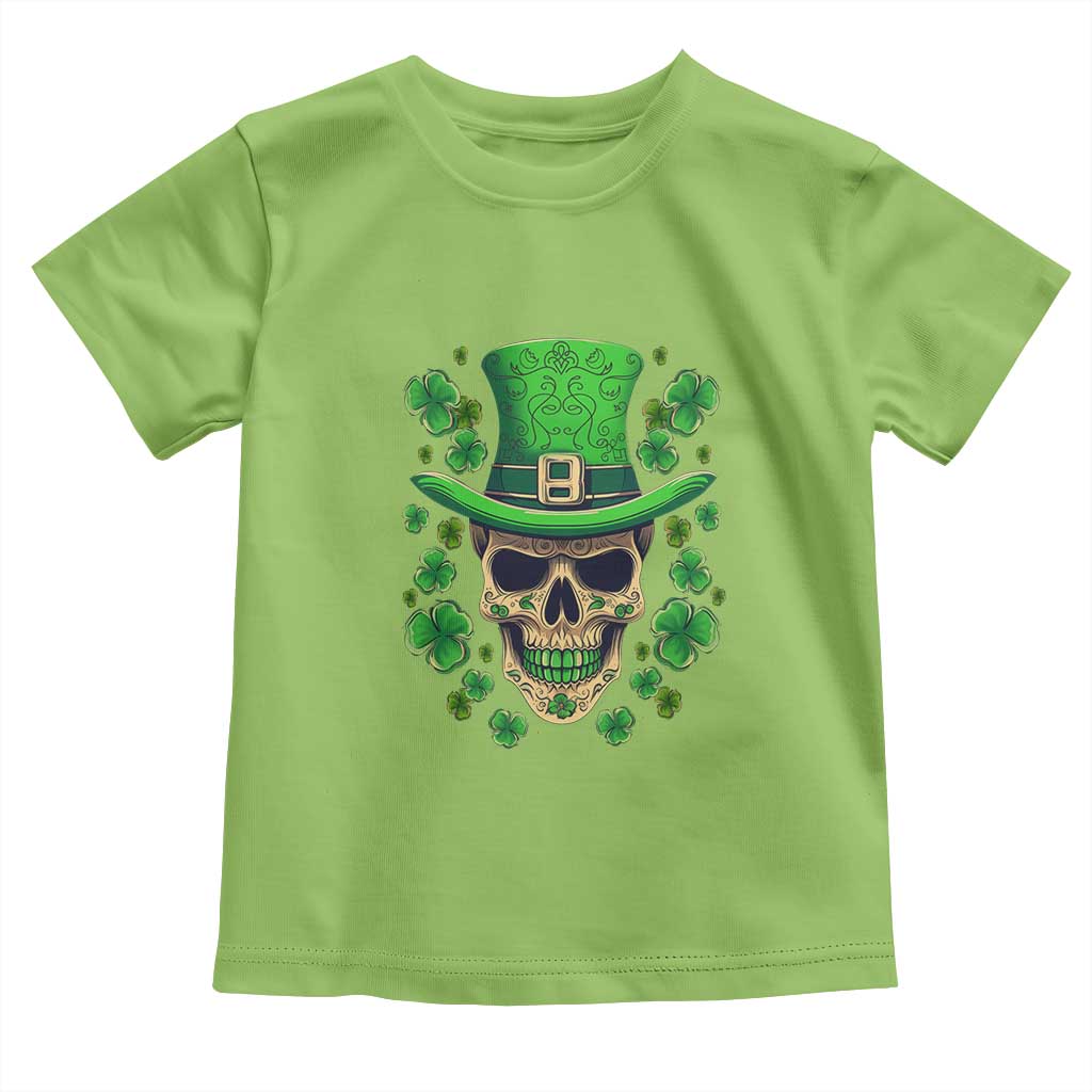 St Patrick's Day Toddler T Shirt Irish Sugar Skull Lucky Shamrocks Hat TS09 Lime Print Your Wear