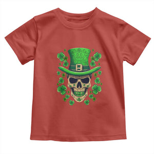 St Patrick's Day Toddler T Shirt Irish Sugar Skull Lucky Shamrocks Hat TS09 Red Print Your Wear