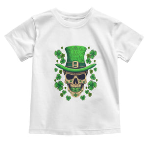 St Patrick's Day Toddler T Shirt Irish Sugar Skull Lucky Shamrocks Hat TS09 White Print Your Wear