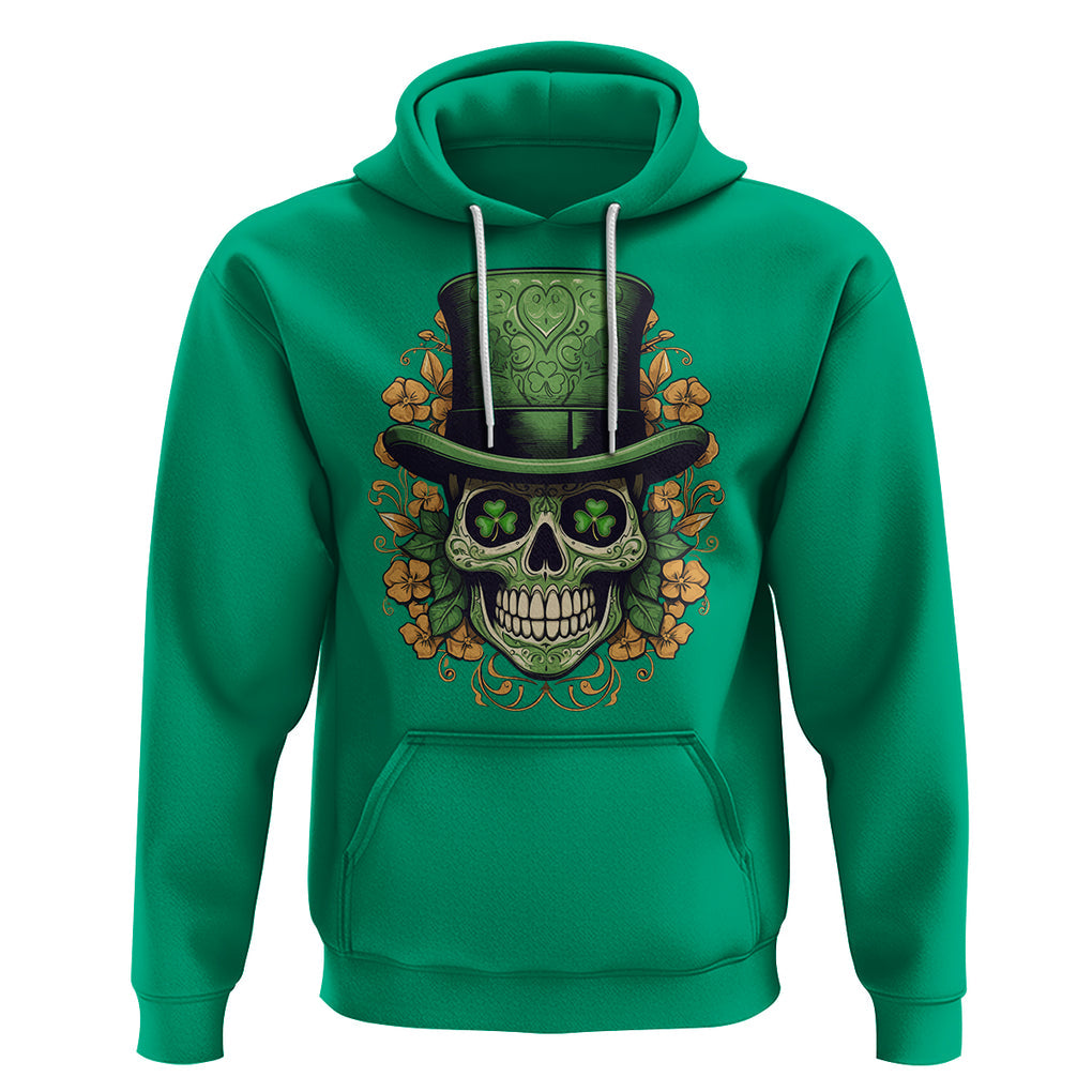 St. Patrick's Day Hoodie Irish Sugar Skull Lucky Hat Shamrocks TS09 Irish Green Printyourwear
