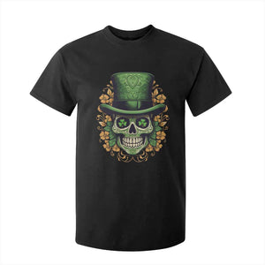 St Patrick's Day T Shirt For Kid Irish Sugar Skull Lucky Hat Shamrocks TS09 Black Print Your Wear