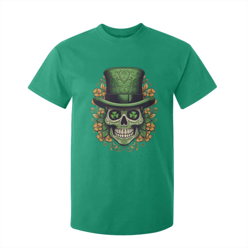 St Patrick's Day T Shirt For Kid Irish Sugar Skull Lucky Hat Shamrocks TS09 Irish Green Print Your Wear