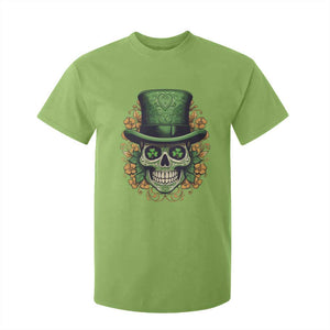 St Patrick's Day T Shirt For Kid Irish Sugar Skull Lucky Hat Shamrocks TS09 Lime Print Your Wear