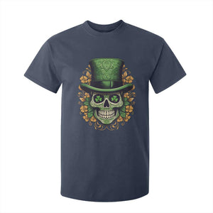 St Patrick's Day T Shirt For Kid Irish Sugar Skull Lucky Hat Shamrocks TS09 Navy Print Your Wear