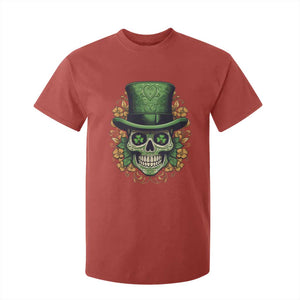 St Patrick's Day T Shirt For Kid Irish Sugar Skull Lucky Hat Shamrocks TS09 Red Print Your Wear