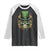 St Patrick's Day Raglan Shirt Irish Sugar Skull Lucky Hat Shamrocks TS09 Black White Print Your Wear
