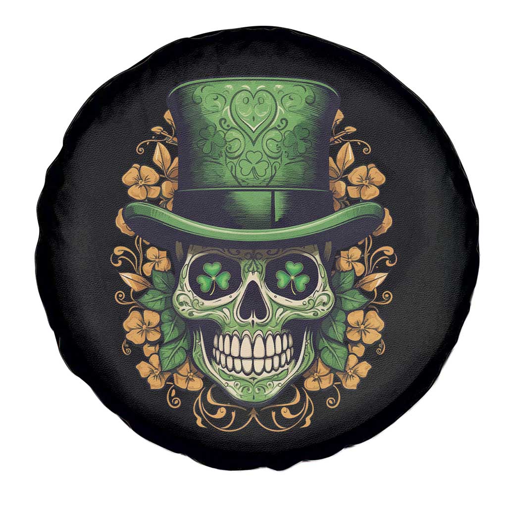 St Patrick's Day Spare Tire Cover Irish Sugar Skull Lucky Hat Shamrocks TS09 Print Your Wear