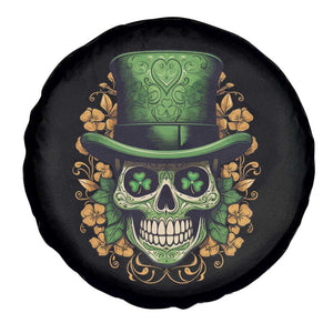 St Patrick's Day Spare Tire Cover Irish Sugar Skull Lucky Hat Shamrocks TS09 Print Your Wear