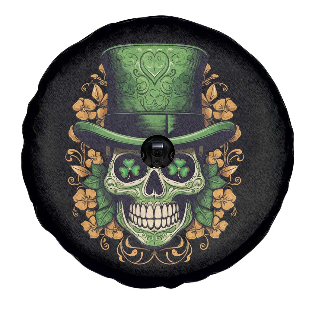 St Patrick's Day Spare Tire Cover Irish Sugar Skull Lucky Hat Shamrocks TS09 Print Your Wear