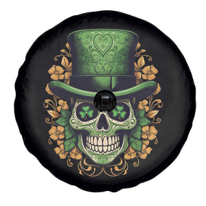 St Patrick's Day Spare Tire Cover Irish Sugar Skull Lucky Hat Shamrocks TS09 Print Your Wear