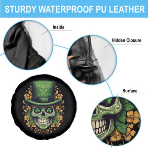 St Patrick's Day Spare Tire Cover Irish Sugar Skull Lucky Hat Shamrocks TS09 Print Your Wear
