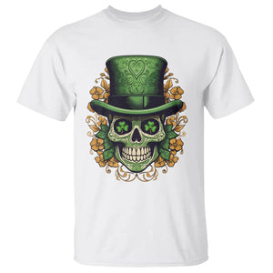 St. Patrick's Day T Shirt Irish Sugar Skull Lucky Hat Shamrocks TS09 White Printyourwear
