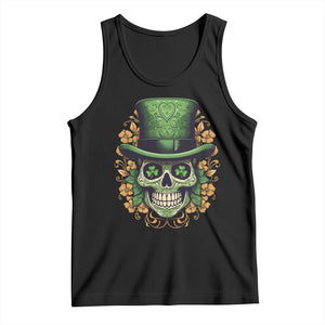 St Patrick's Day Tank Top Irish Sugar Skull Lucky Hat Shamrocks TS09 Black Print Your Wear