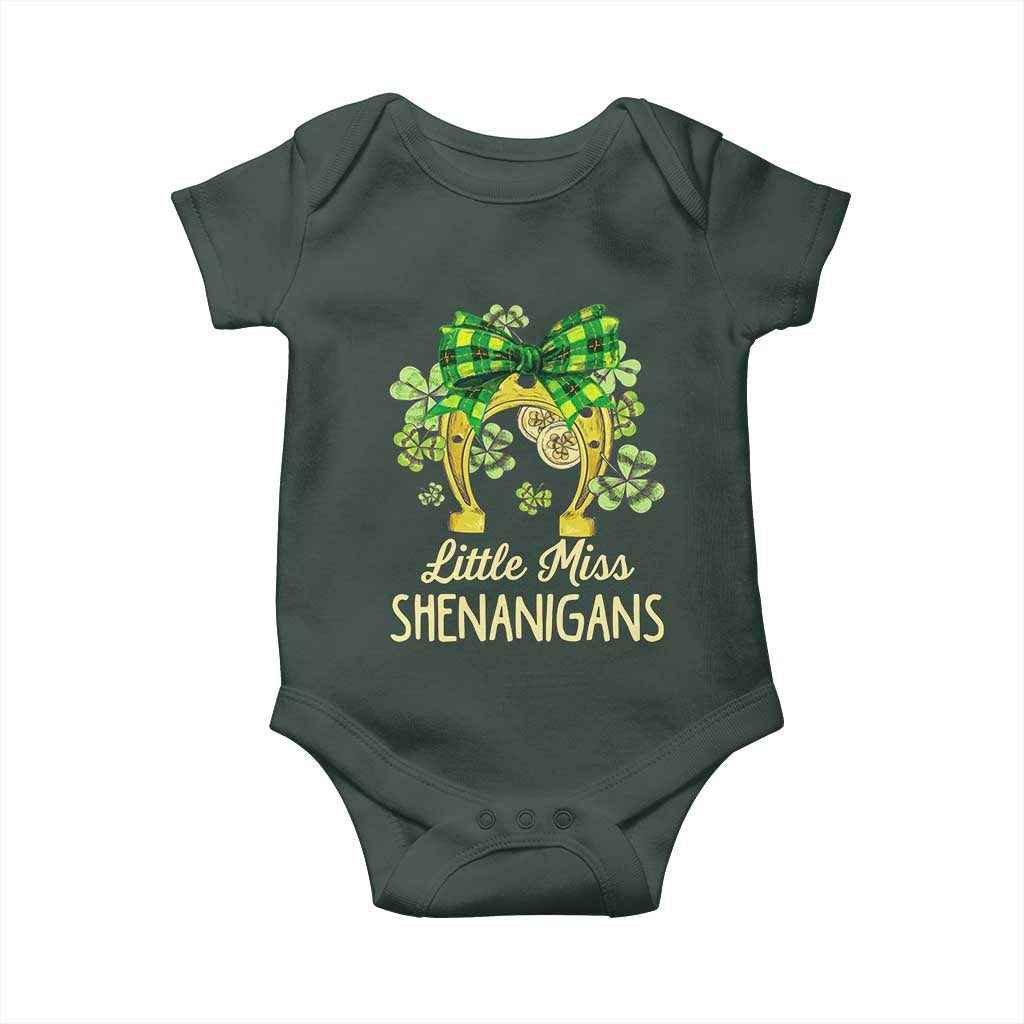 St Patrick's Day Baby Onesie Little Miss Shenanigans Coquette Shamrocks TS09 Print Your Wear