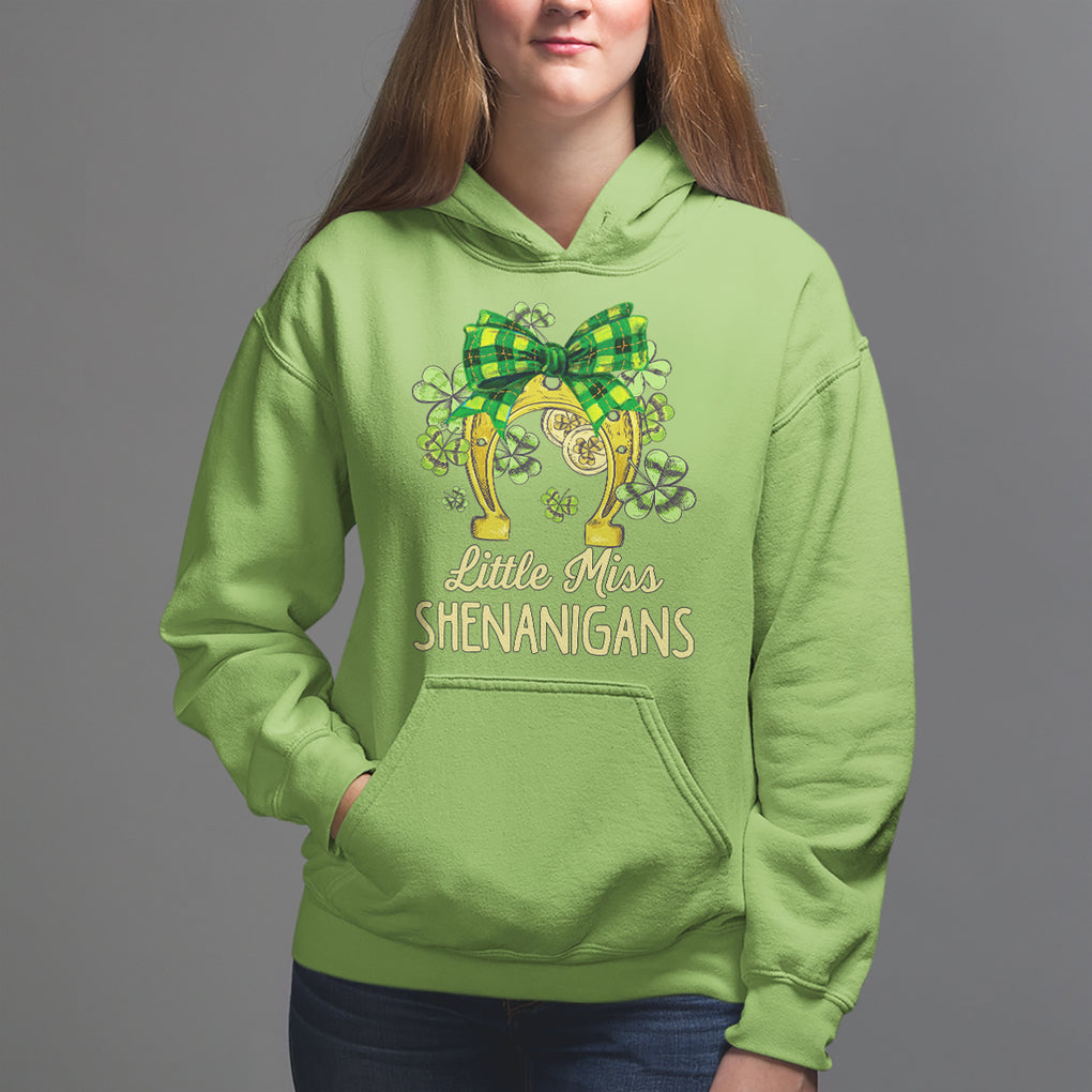 St. Patrick's Day Hoodie Little Miss Shenanigans Coquette Shamrocks TS09 Lime Printyourwear