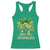St Patrick's Day Racerback Tank Top Little Miss Shenanigans Coquette Shamrocks TS09 Irish Green Print Your Wear