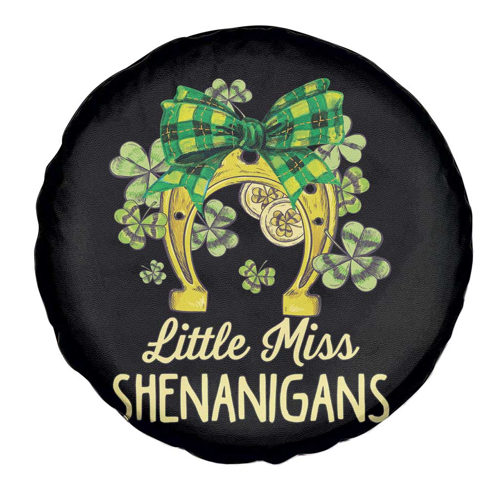 St Patrick's Day Spare Tire Cover Little Miss Shenanigans Coquette Shamrocks TS09 Print Your Wear