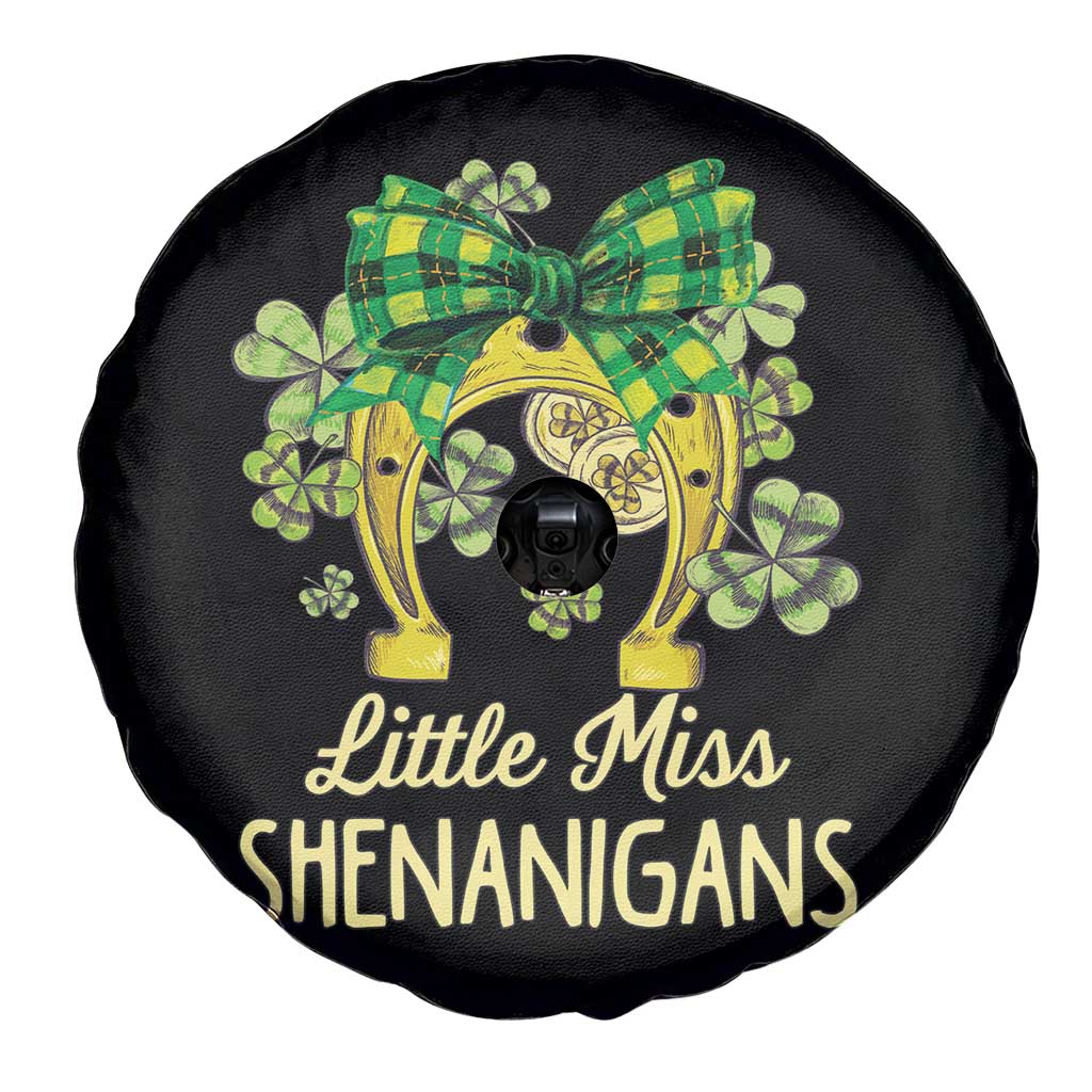 St Patrick's Day Spare Tire Cover Little Miss Shenanigans Coquette Shamrocks TS09 Print Your Wear