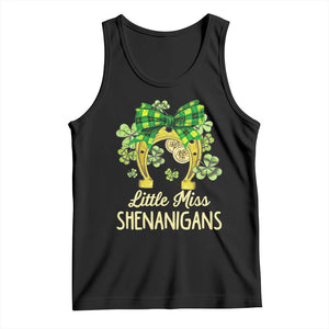 St Patrick's Day Tank Top Little Miss Shenanigans Coquette Shamrocks TS09 Black Print Your Wear