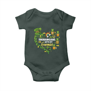 St Patrick's Day Baby Onesie Shenanigans With My Gnomies Shamrock Gnome TS09 Print Your Wear