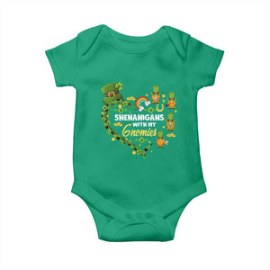 St Patrick's Day Baby Onesie Shenanigans With My Gnomies Shamrock Gnome TS09 Irish Green Print Your Wear