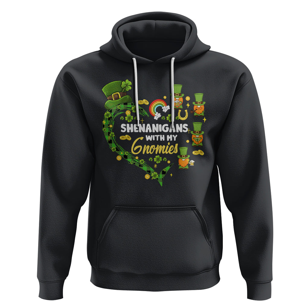St. Patrick's Day Hoodie Shenanigans With My Gnomies Shamrock Gnome TS09 Black Printyourwear
