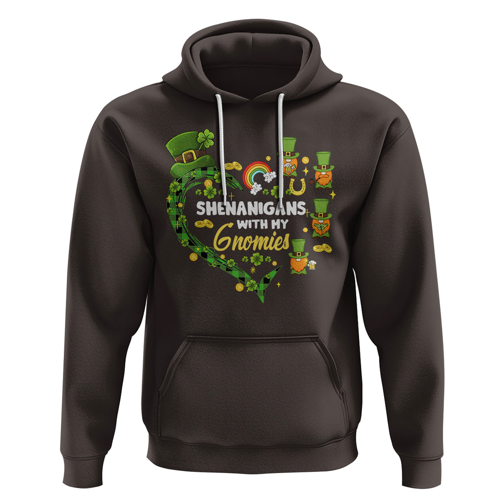 St. Patrick's Day Hoodie Shenanigans With My Gnomies Shamrock Gnome TS09 Dark Chocolate Printyourwear