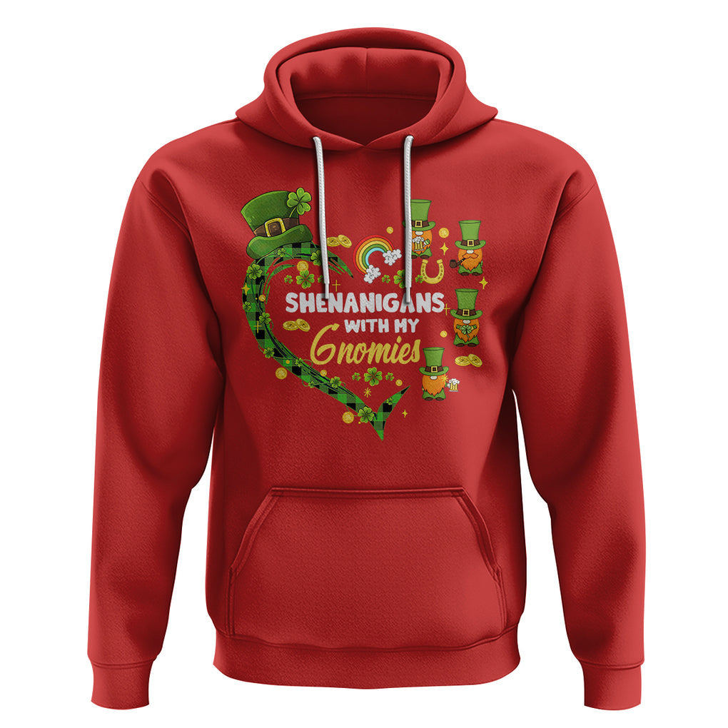 St. Patrick's Day Hoodie Shenanigans With My Gnomies Shamrock Gnome TS09 Red Printyourwear
