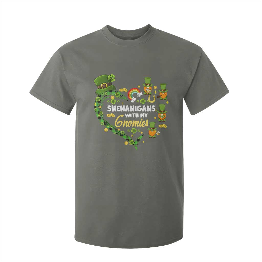 St Patrick's Day T Shirt For Kid Shenanigans With My Gnomies Shamrock Gnome TS09 Military Green Print Your Wear