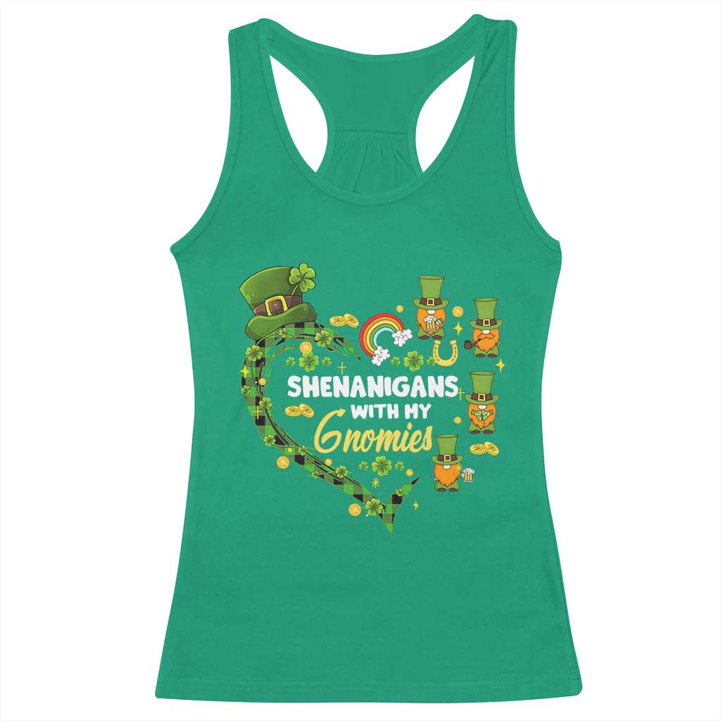 St Patrick's Day Racerback Tank Top Shenanigans With My Gnomies Shamrock Gnome TS09 Irish Green Print Your Wear