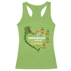 St Patrick's Day Racerback Tank Top Shenanigans With My Gnomies Shamrock Gnome TS09 Lime Print Your Wear